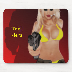 Tapis De Souris Blonde dangereuse - Femme Fatale Maousepad