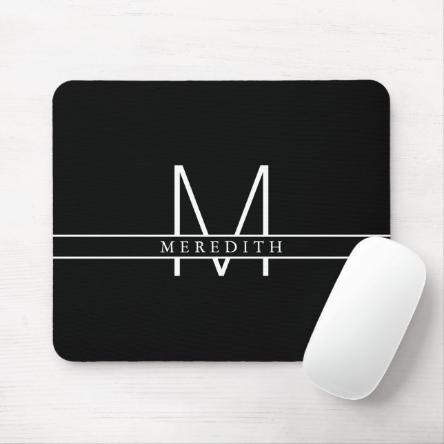 Tapis De Souris Bloquer le monogramme initial de fractionnement, n (Avec souris)