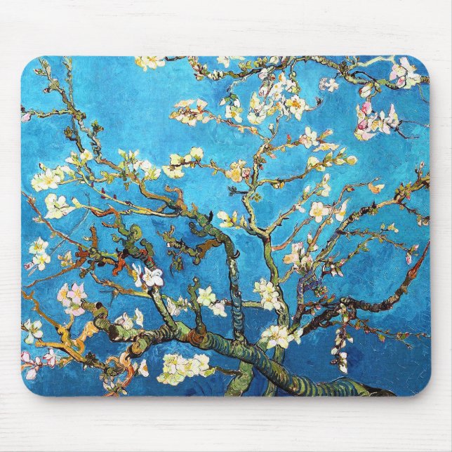 Tapis De Souris Blossoming Almond Tree Van Gogh Fine Art (Devant)