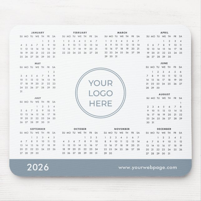 Tapis De Souris Blue Custom 2026 Calendar Business Logo Mouse Pad (Devant)
