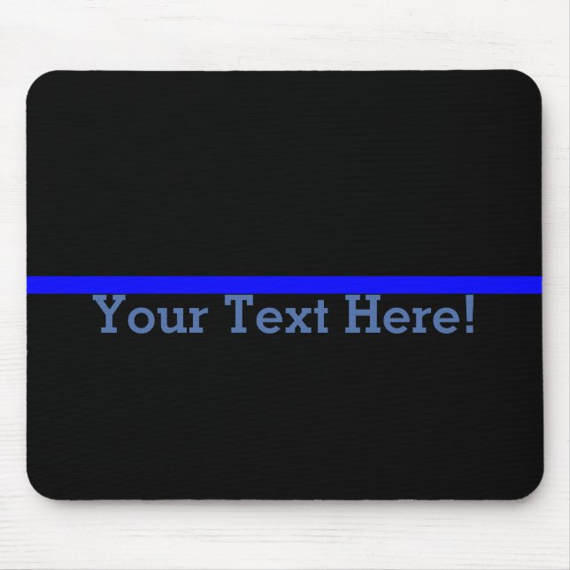 Tapis De Souris Blue Line mince symbolique personnalisent ceci (Devant)