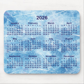 Tapis De Souris Blue Scratched Ice 2026 Calendar