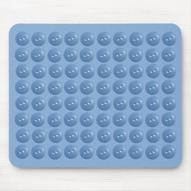 Tapis De Souris Blue Sewing Buttons Blue Pattern (Devant)