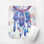 Blue Watercolor Dreamcatcher Modern Boho