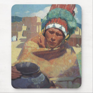 Tapis De Souris Blumenschein, Taos Native American Indian Portrait