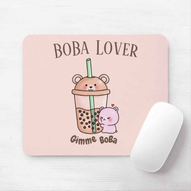 Tapis De Souris Boba Tea, Buble lait thé (Avec souris)