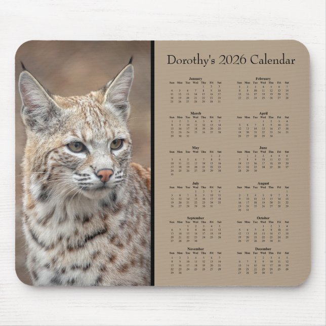 Tapis De Souris Bobcat customizable 2026 calendar (Devant)