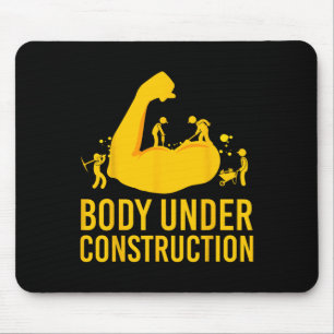 Tapis De Souris Bodybuilder corps en construction Funny Gym corps