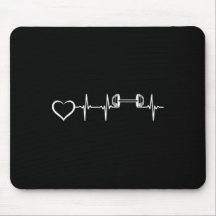 Tapis De Souris Bodybuilder Heartbeat Dumbbell Poids Gym F