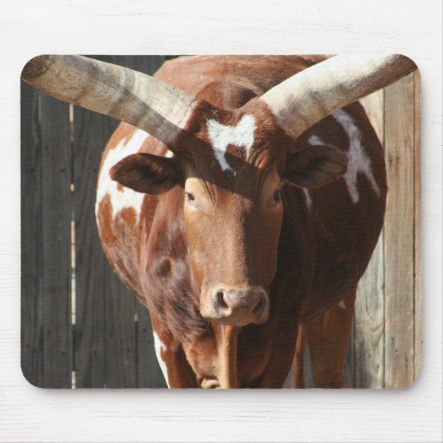 Tapis De Souris Boeuf d'Ankole-Watusi avec les klaxons énormes (Devant)