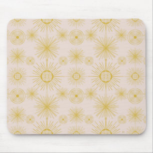 Tapis De Souris Boho Celestial Sun Stars Blush Rose