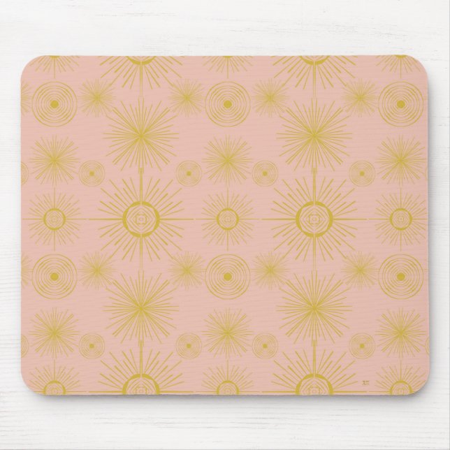 Tapis De Souris Boho Celestial Sun Stars Motif rose (Devant)