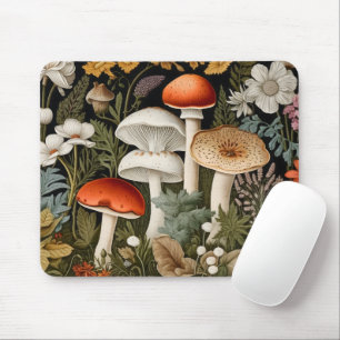 Tapis De Souris Boho Champignons de la Forêt Sauvage Jardin de Spo