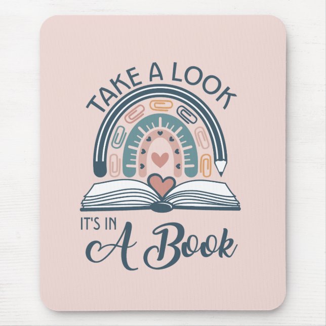 Tapis De Souris Boho Rainbow Lecture C'est dans un livre (Devant)