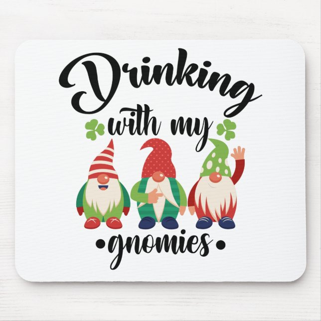 Tapis De Souris Boire avec mes filles Funny St Patrick's Day (Devant)