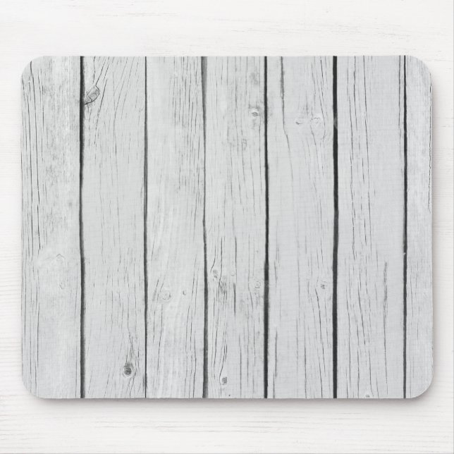 Tapis De Souris Bois rustique blanc chic (Devant)
