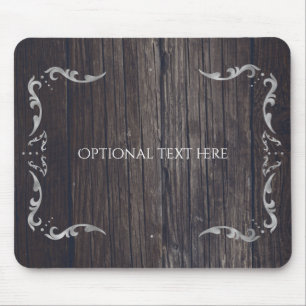 Tapis De Souris Bois rustique Élégance Occidentale Regard romantiq