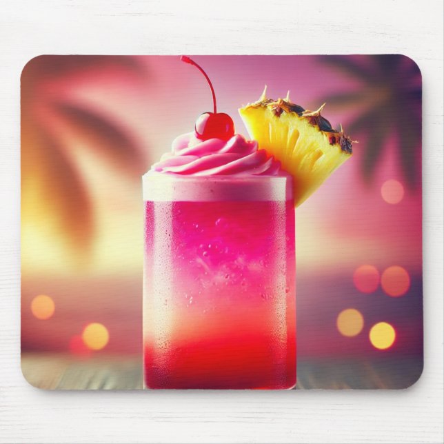Tapis De Souris Boisson d'ananas cerise (Devant)