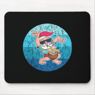 Tapis De Souris Boisson Santa Coco Vintage Eau Océan Noël