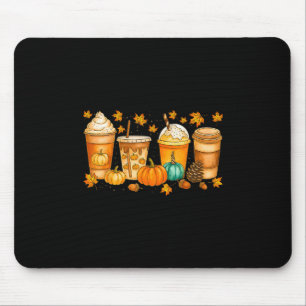 Tapis De Souris Boissons au café d'automne au goût de citrouille e