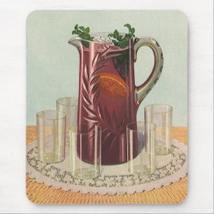 Tapis De Souris Boissons et breuvages vintage, pichet de sangria