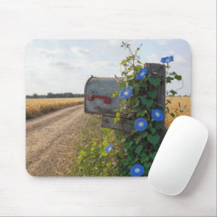 Tapis De Souris Boîte aux lettres de la campagne avec des volubili