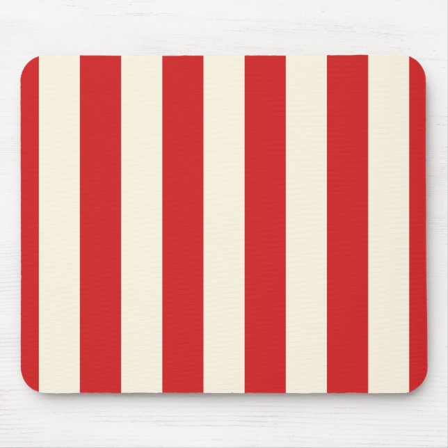 Tapis De Souris Boîte Postale Crème Tofu Bandes Rouges (Devant)