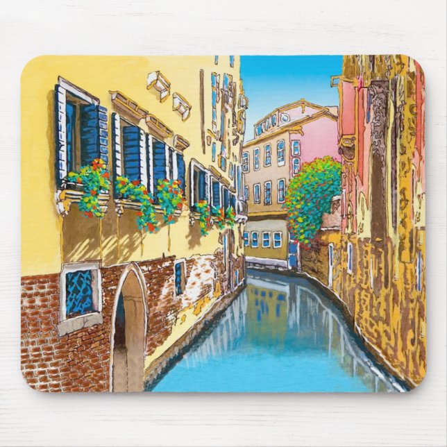 Tapis De Souris Boîtes de fenêtre le long du canal (Devant)