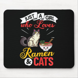 Tapis De Souris Bol de ramen pour chat Soupe de nouilles au poulet