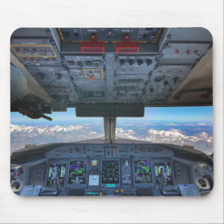 Tapis De Souris Bombardier Q400 Cockpit au-dessus des Alpes