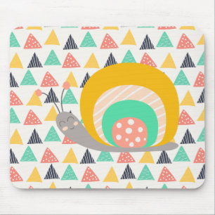 Tapis De Souris Bon escargot sur les triangles