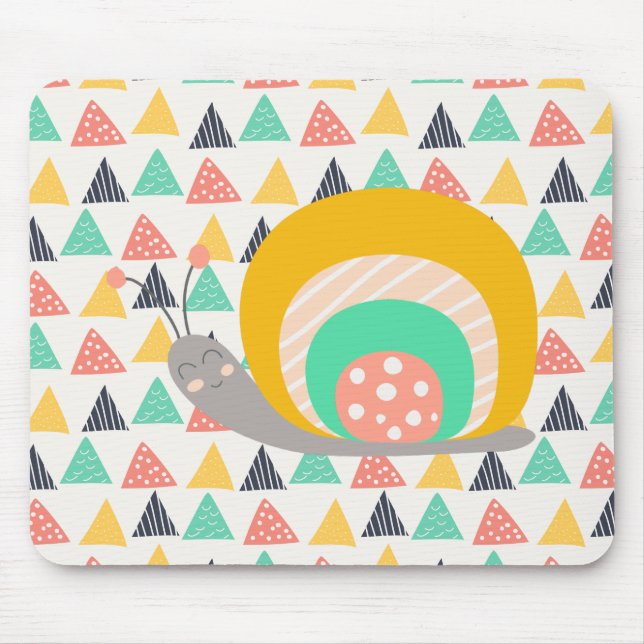 Tapis De Souris Bon escargot sur les triangles (Devant)