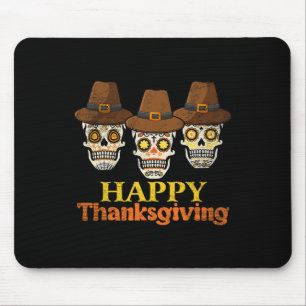 Tapis De Souris Bon thanksgiving Crâne sucre automne Halloween Coû