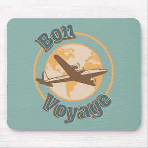 Tapis De Souris Bon voyage Voyage Voyageons dans le monde design