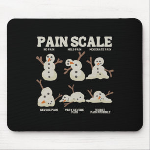 Tapis De Souris Bonhomme de neige échelle de douleur infirmière No