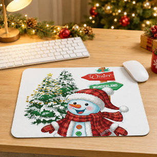Tapis De Souris Bonhomme de neige Noël Winter Wonderland