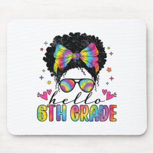 Tapis De Souris Bonjour 6e rentrée scolaire professeur femmes noir