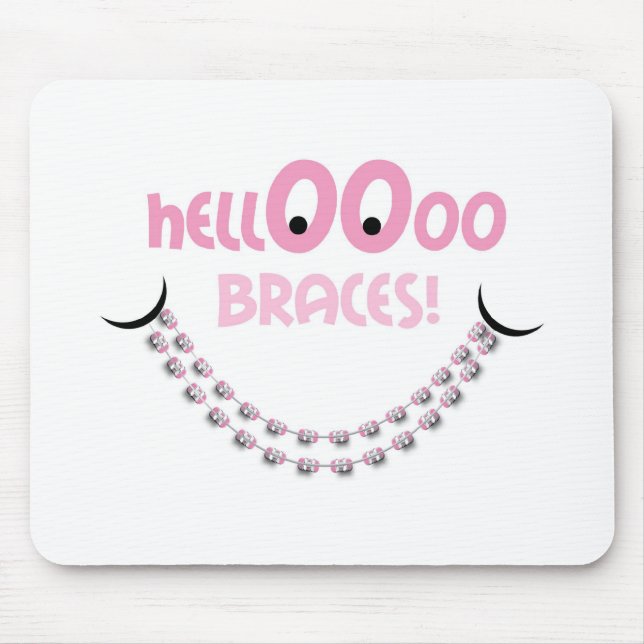 Tapis De Souris Bonjour Accompagne Pink Orthodontist Cadeau patien (Devant)