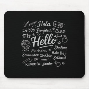 Tapis De Souris Bonjour dans différentes langues Voyage Vacances E