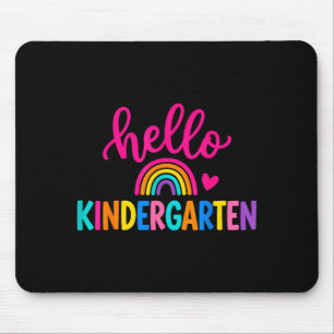 Tapis De Souris Bonjour maternelle arc-en-ciel coloré cœur retour