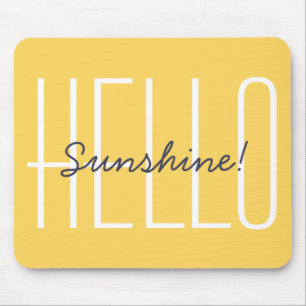 Tapis De Souris Bonjour Sunshine Yellow Modern Typographie