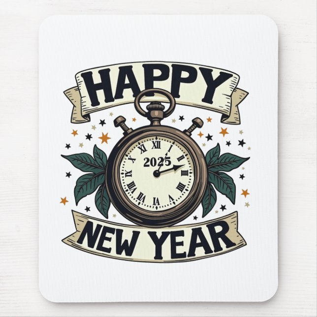 Tapis De Souris Bonne année 2025 Fête du Nouvel An (Devant)