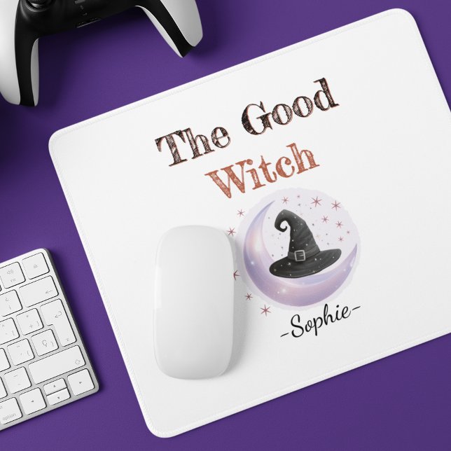 Tapis De Souris Bonne sorcière personnalisée Halloween Mousepad (Créateur téléchargé)