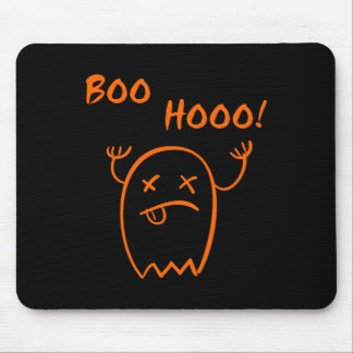 Tapis De Souris Boo Hooo Fantôme Halloween Sombre Monochrome