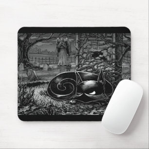 Tapis De Souris Boo Kitty Naps dans un sac de souris de cimetière