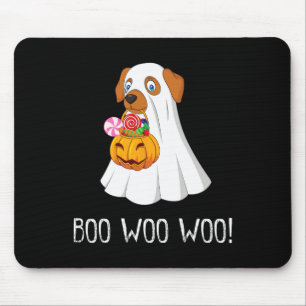 Tapis De Souris Boo Woo Woo Fun Joli Halloween Chien Fantôme Femme