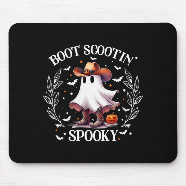 Tapis De Souris Boot Scootin Soky Retro Western Funny Halloween Cu (Devant)