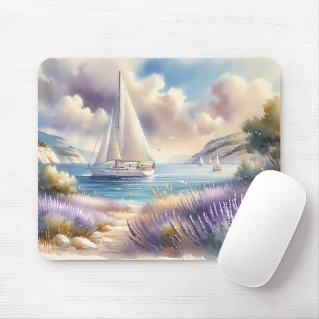 Tapis De Souris Bord de mer de la Lavande (Avec souris)