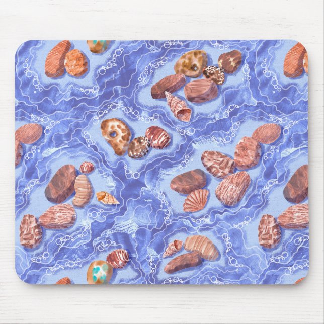 Tapis De Souris Bord de mer, vagues, galets (Devant)