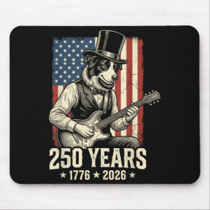 Tapis De Souris Border Collie drôle Drapeau américain des États-Un